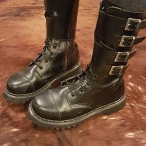 Mad max Demonia 10 eye strap combat boots